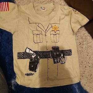 Vintage Kids Police Officer Graphic T-Shirt